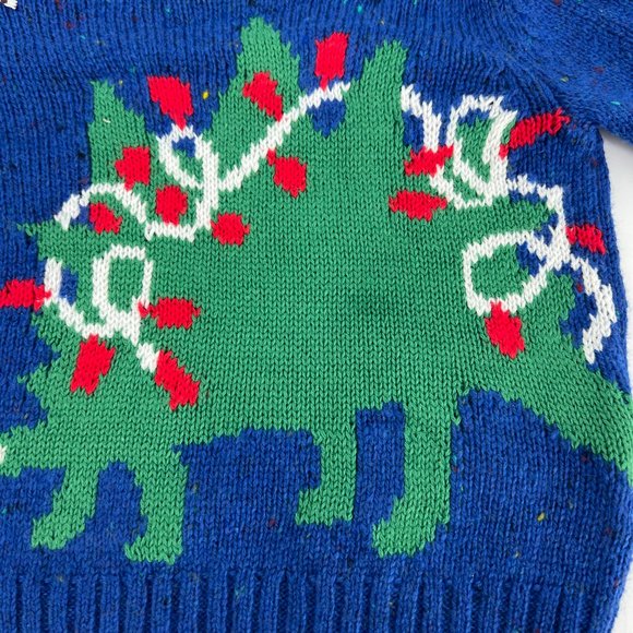 Tucker + Tate Babies Christmas sweater In Blue Surf Stegosaurus 3M NWT - Picture 4 of 7